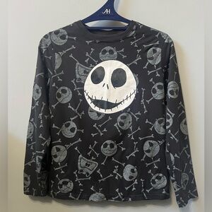 Black and Gray Nightmare Before Christmas Long Sleeve Tee Boy’s Large (10-12)